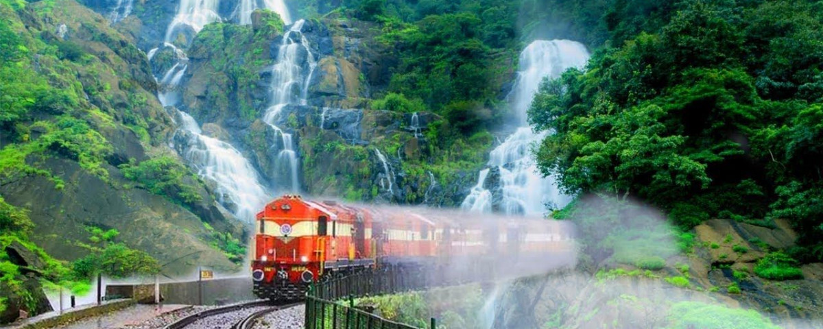 Train between nature