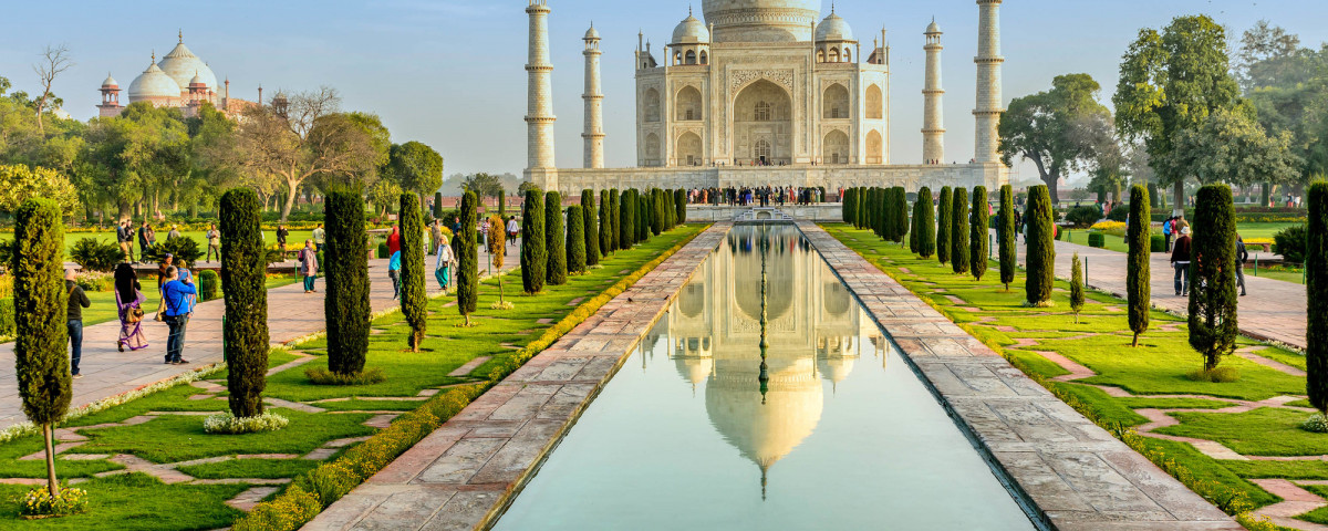 Taj Mahal, Blue sky, Travel to India